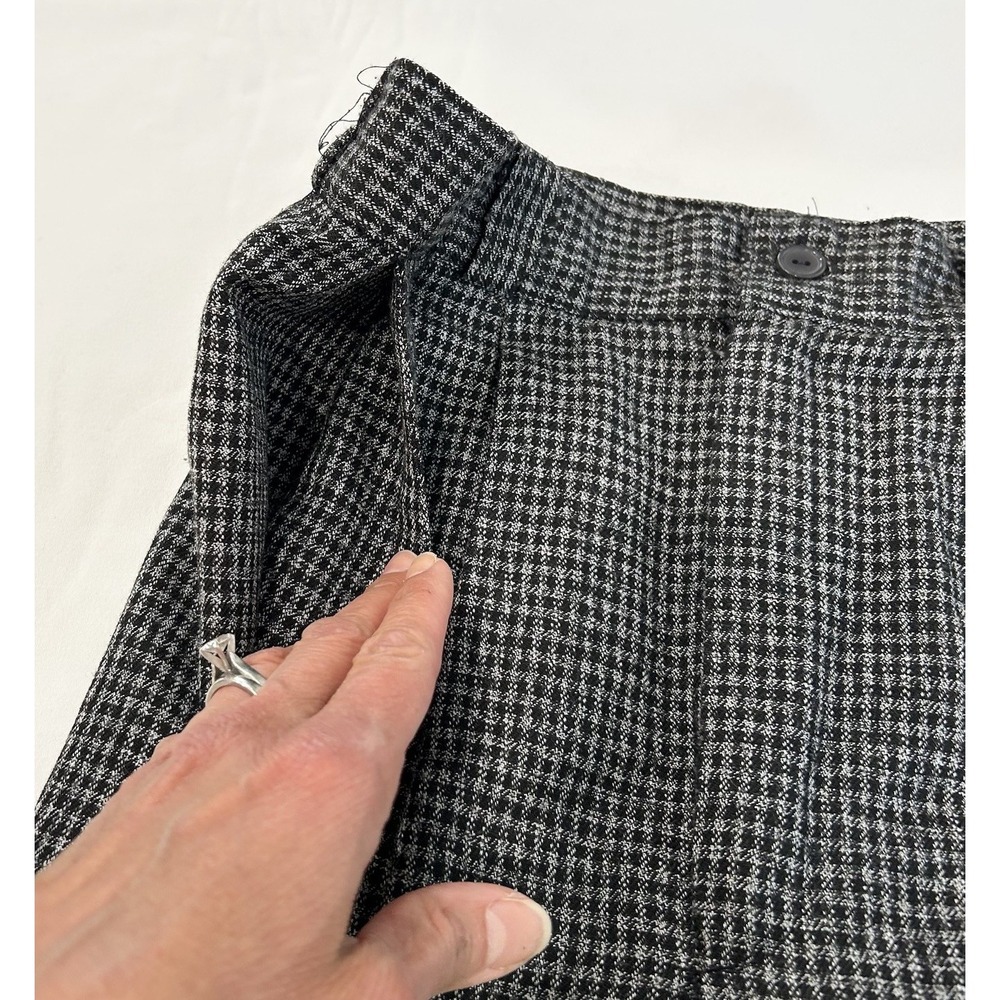 VTG Wool Blend Houndstooth‎ Pants Grandma Academic Pleated High Waist Small 4/6 - Picture 6 of 12